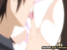 Парень отлизал киску у сисястой хентай подруги и вставил свой хуй