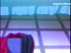 Влюблённые хентай девушки занимаются сексом с одним приятелем