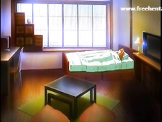 Влюблённые хентай девушки занимаются сексом с одним приятелем