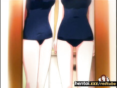 Две молодые хентай подружки занимаются лесби сексом в ванной