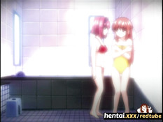 Две молодые хентай подружки занимаются лесби сексом в ванной