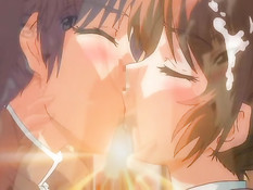 Возбуждённые хентай подружки занимались любовью на кровати