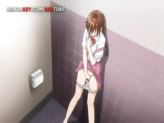 Он зашёл в женскую душевую и оттрахал хентай студентку с косой