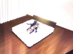 Две сиськастые хентай красавицы затрахали паренька на кровати