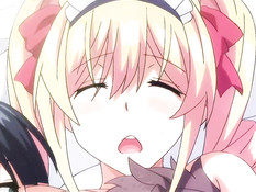 Две сиськастые хентай красавицы затрахали паренька на кровати