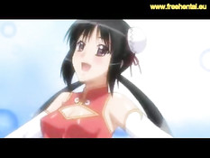 Голые аниме девки на пляже ласкают друг друга и ебутся с парнем