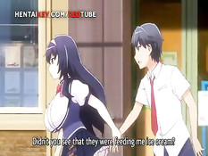 Пышногрудые хентай девушки в красивых чулках ебутся с парнями