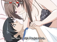 Горячая хентай девка с большими сиськами затрахала своего парня