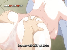 Группа парней оттрахала в бассейне сиськастую хентай красавицу