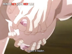 Сисястую хентай тёлку с малиновыми волосами ебут в разных позах