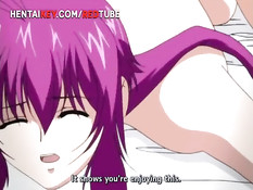 Сисястую хентай тёлку с малиновыми волосами ебут в разных позах