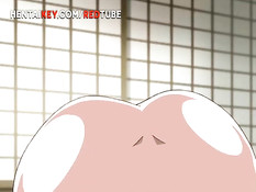 Сисястую хентай тёлку с малиновыми волосами ебут в разных позах