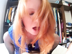 Отлизал клитор подруге в чёрных чулках и дал отсосать свой член