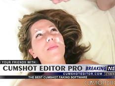 Мужчины заливают потоками спермы личико симпатичной девушке