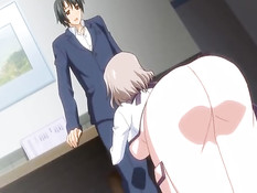 Возбуждённый парень оттрахал на столе сиськастую хентай девушку