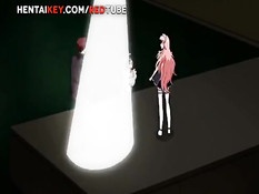 Очкастая хентай горничная соблазнила своими большими сиськами