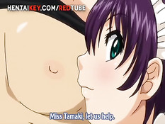 Развратные хентай девчонки отсасывают парням члены и дрочат сиськами