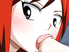 Две сексуальные хентай девчонки отсасывают член у знакомого парня