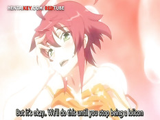 Грудастая хентай подружка раздевается и садится на парня сверху