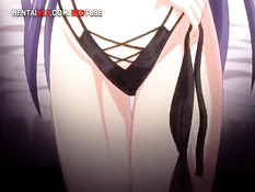 Грудастая хентай подружка раздевается и садится на парня сверху