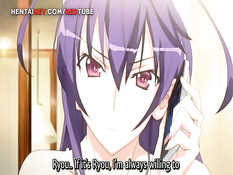 Грудастая хентай подружка раздевается и садится на парня сверху