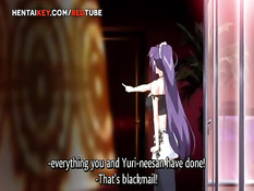 Грудастая хентай подружка раздевается и садится на парня сверху