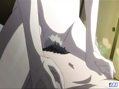 Возбуждённая аниме волчица с большой грудью прыгает на члене