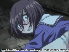 Очкастая аниме студентка отсасывает и занимается сексом за деньги