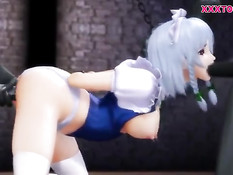 Монстры выпороли аниме красотку по жопе и отымели во все дырки