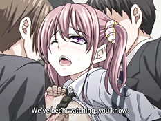 Симпатичную хентай студентку с хвостиками отымели в вагоне метро