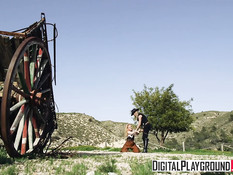 Блондинка ковбой притащила девушку к шерифу и занялась сексом