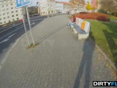 Снял рыжую славянскую девку и оттрахал возле железной дороги