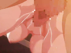 Снял лифчик с грудастой хентай подруги и заставил дрочить сиськами