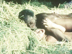 Чёрный мужчина ебёт на сеновале неудовлетворённую белую любовницу