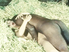 Чёрный мужчина ебёт на сеновале неудовлетворённую белую любовницу