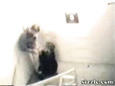 Boss fucks his secretary in the stairway