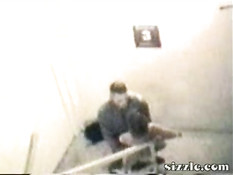 Boss fucks his secretary in the stairway