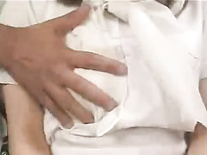 Asian teen satisfying foot fetish of man