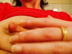 Hard nipples closeup