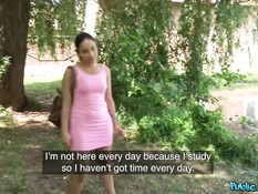 Пикапер уговорил чешскую брюнетку за деньги заняться сексом в парке