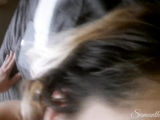 Сисястая любительница домашнего порно снимает еблю с парнем на видео