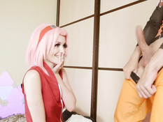 Русская милашка с розовыми волосами дала отыметь в киску и узкий анус