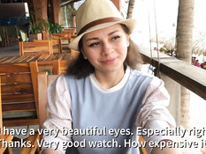 Привёл в номер сисястую русскую шалаву и после минета отымел в пизду