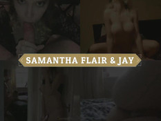 Очкастая светловолосая девушка после секса выдрочила сперму на руки