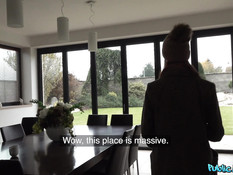 Пикапер оттрахал и забрызгал спермой высокую сиськастую рыжую тёлку