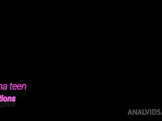 Три сиськастые латинские девчонки отпердолены двумя парнями в анусы