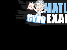 Развратный гинеколог отымел секс машиной зрелую даму в чёрных чулках