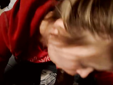 Ashley sucking chocolate stick