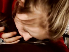 Ashley sucking chocolate stick