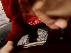 Ashley sucking chocolate stick